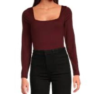 a loves a square neck long sleeve bodysuit size small bnwt